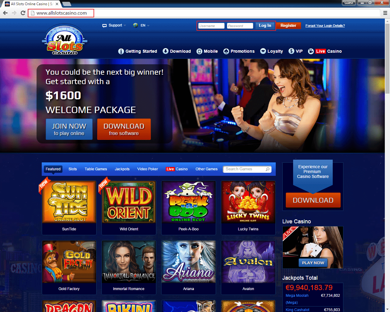 Slots Casino Login