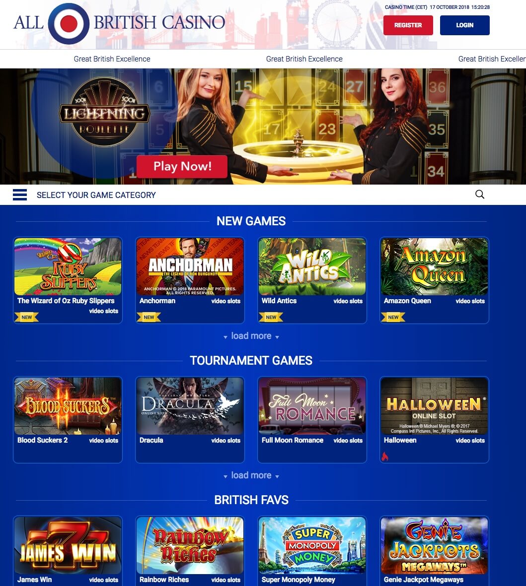 All British Casino Login