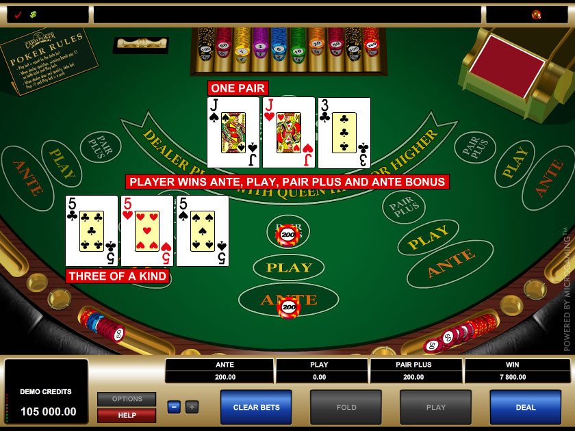 3 Card Poker Online Real Money