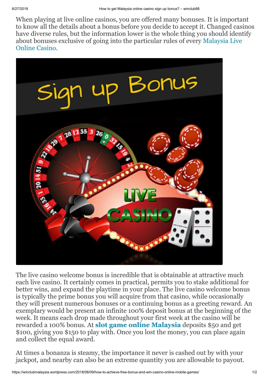 Casino With Sign Up Bonus