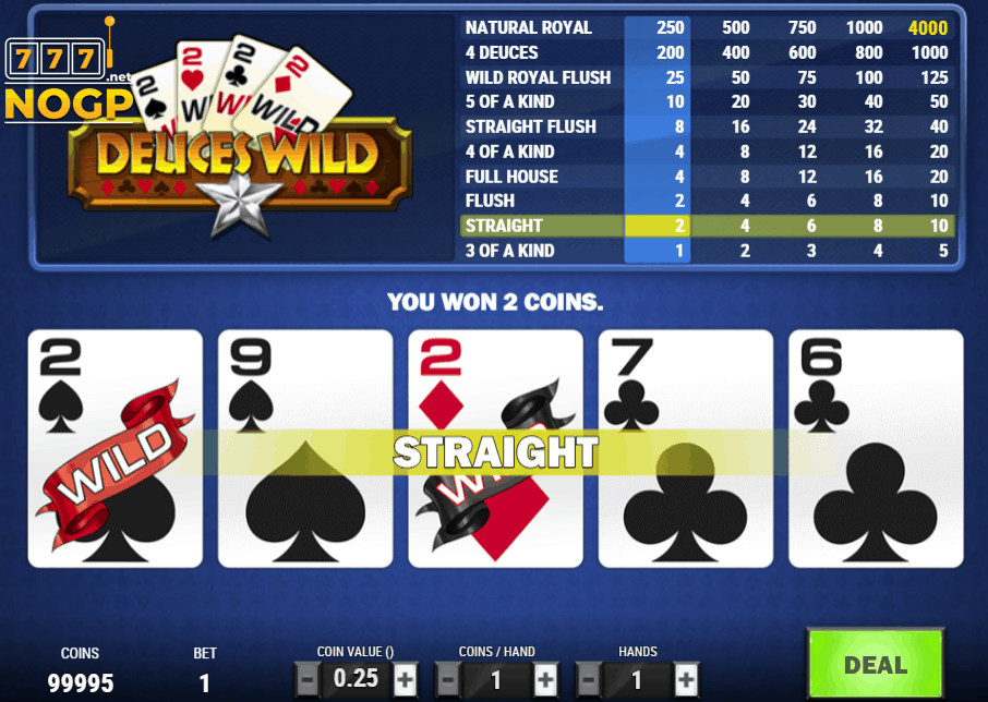 Deuces Wild Video Poker Play Free
