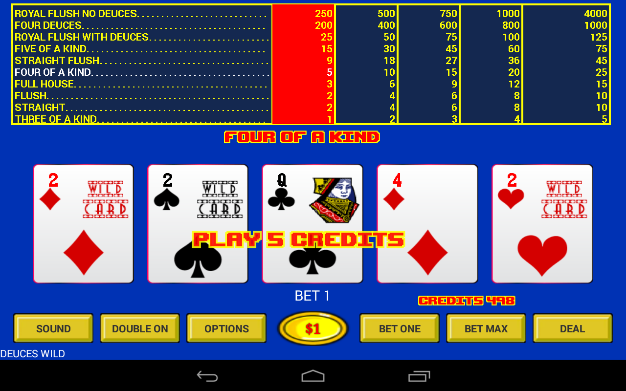 Deuces Wild Video Poker Play Free