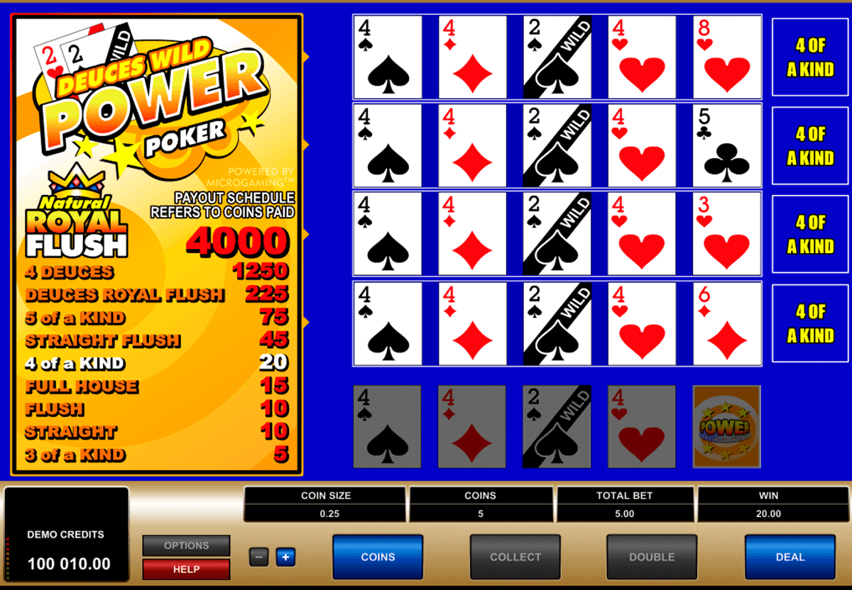 Deuces Wild Video Poker Play Free